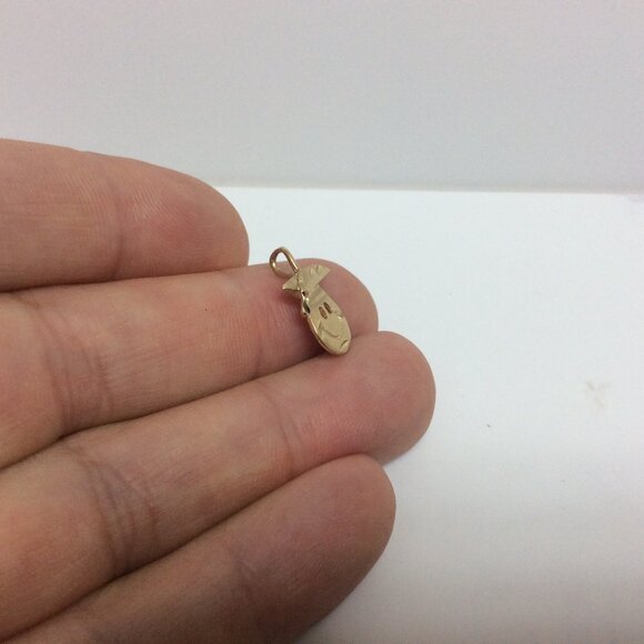 14K Yellow Real Solid Gold Smiley Face Graduation Cap Charm Pendant 1gr - Picture 5 of 6